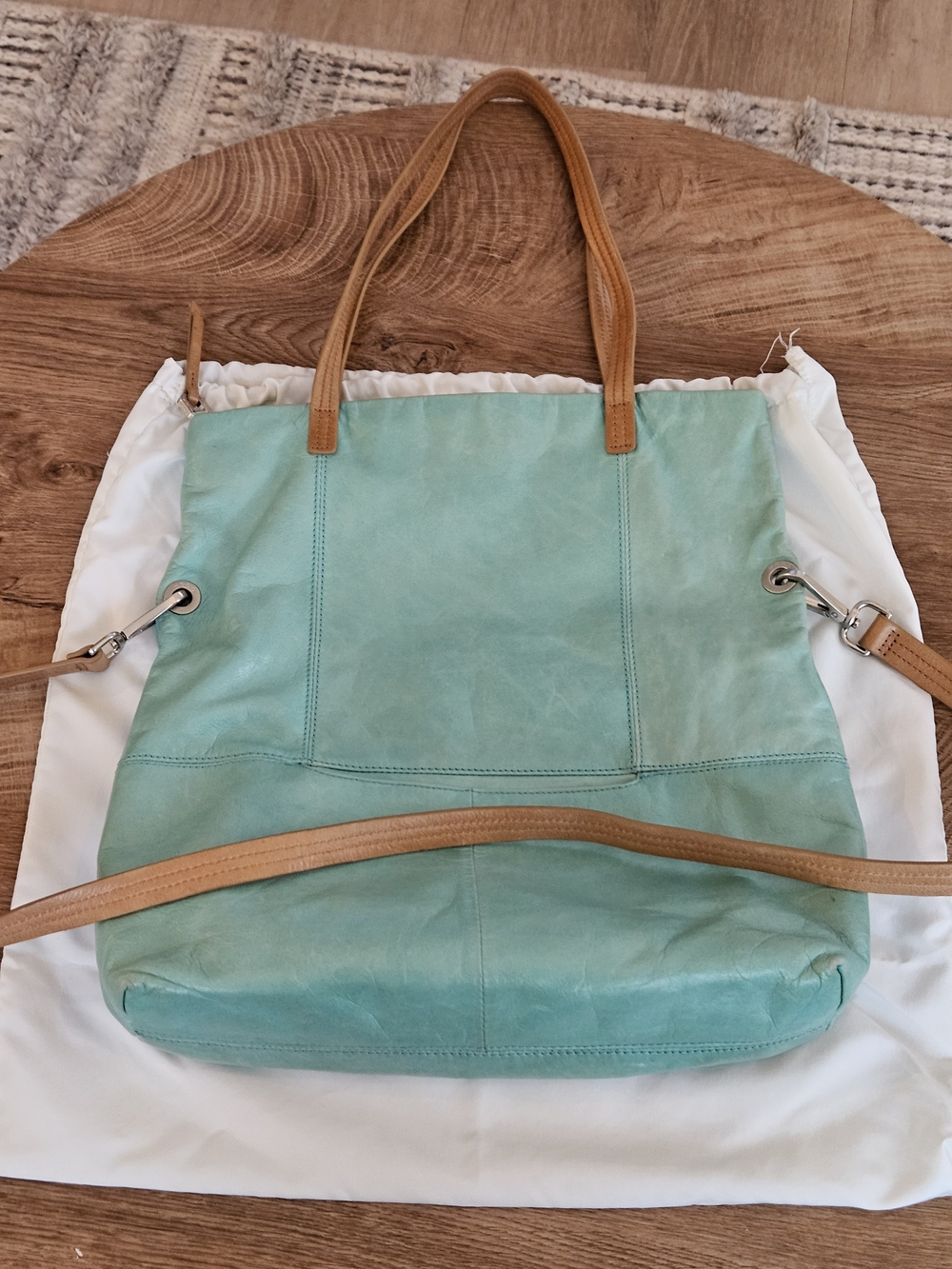 HOBO Foldover Leather Tote Bag